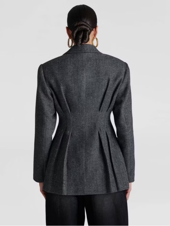 KBB by KAHLANA x Target Women's The Corset Blazer Gray Herringbone Small - Picture 2 of 3